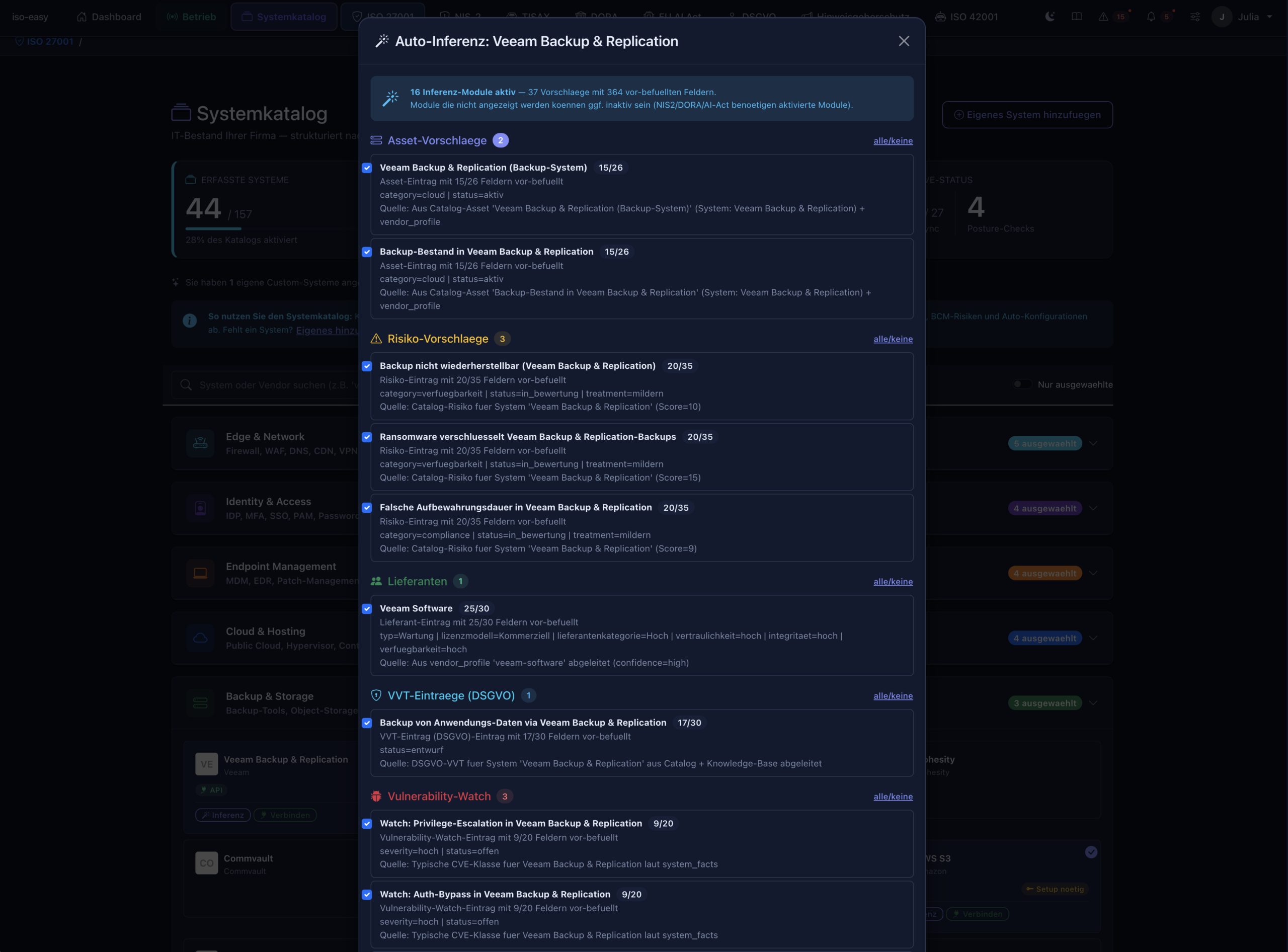 iso-easy ISMS-Plattform Screenshot 2