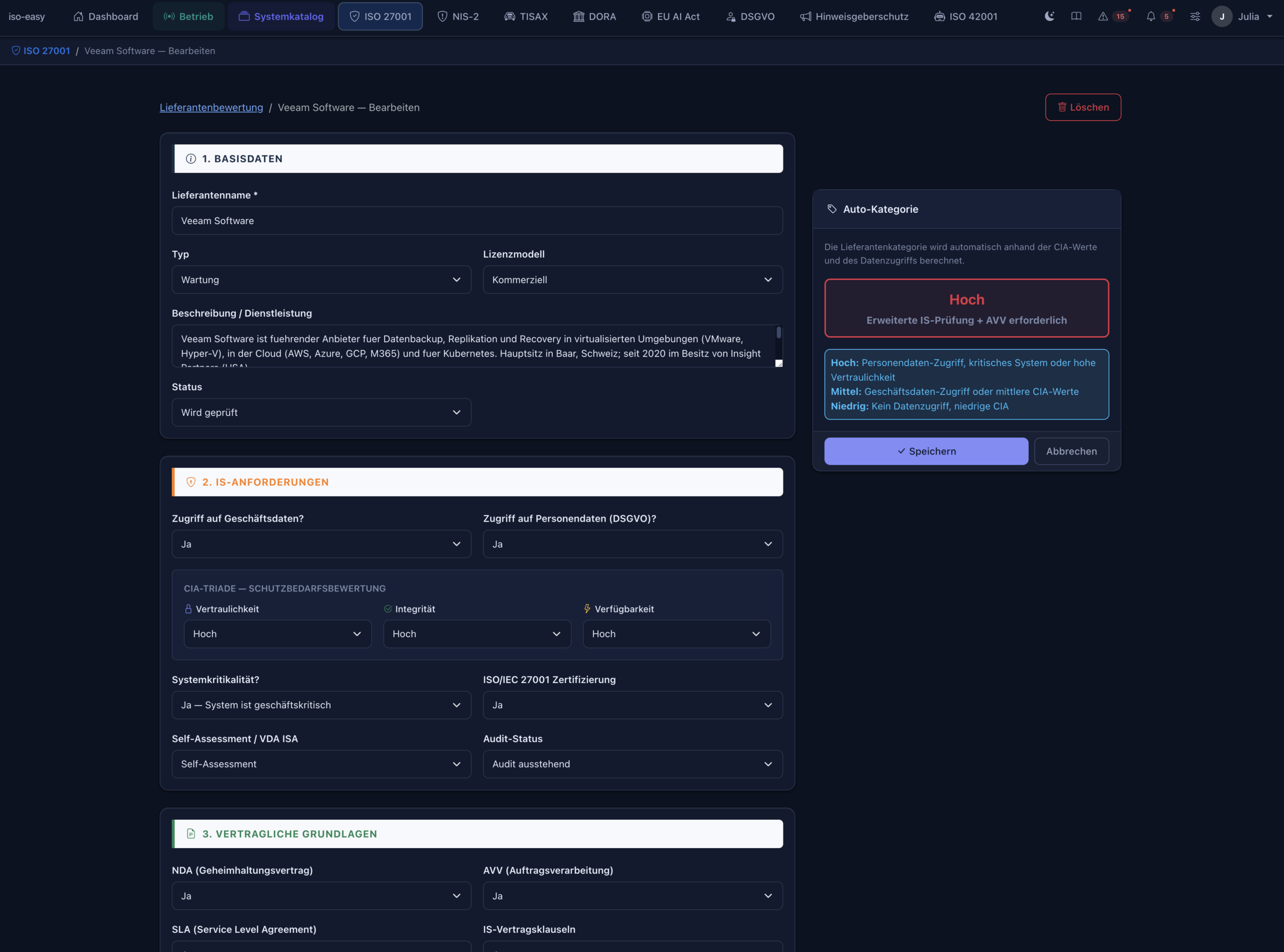 iso-easy ISMS-Plattform Screenshot 3