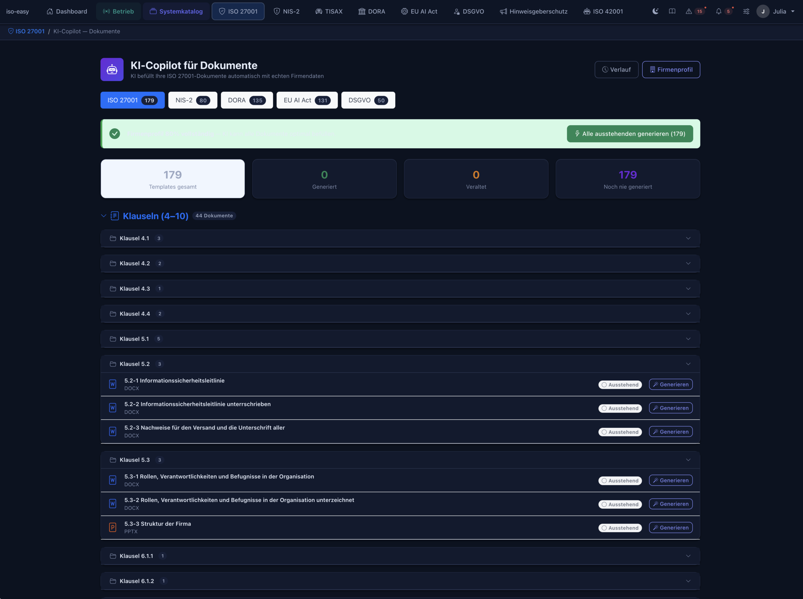 iso-easy ISMS-Plattform Screenshot 4